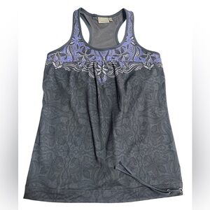 Athleta Tinker Tank Top Women's Size M Gray Floral Abstract Pullover Racerback